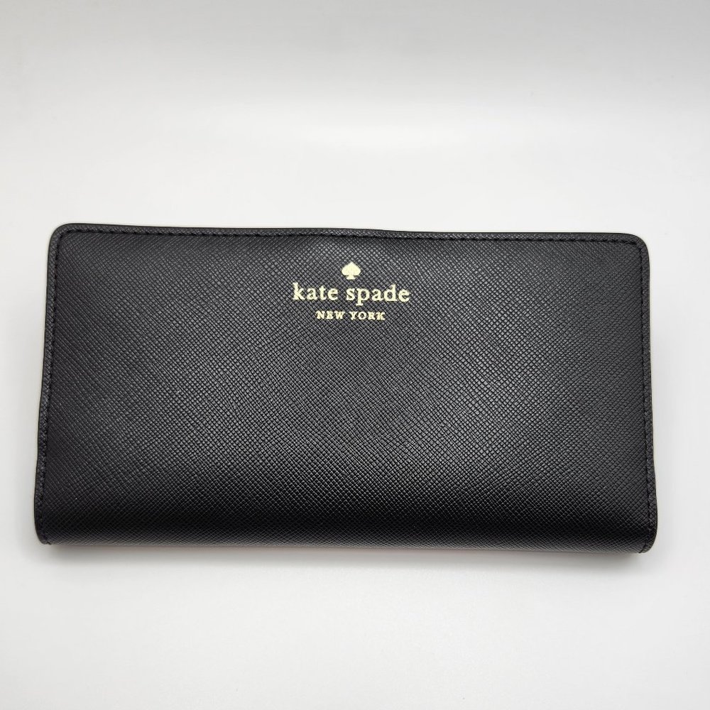 Kate Spade Slim Billfold Wallet - Saffiano Leather - Black - NWT
